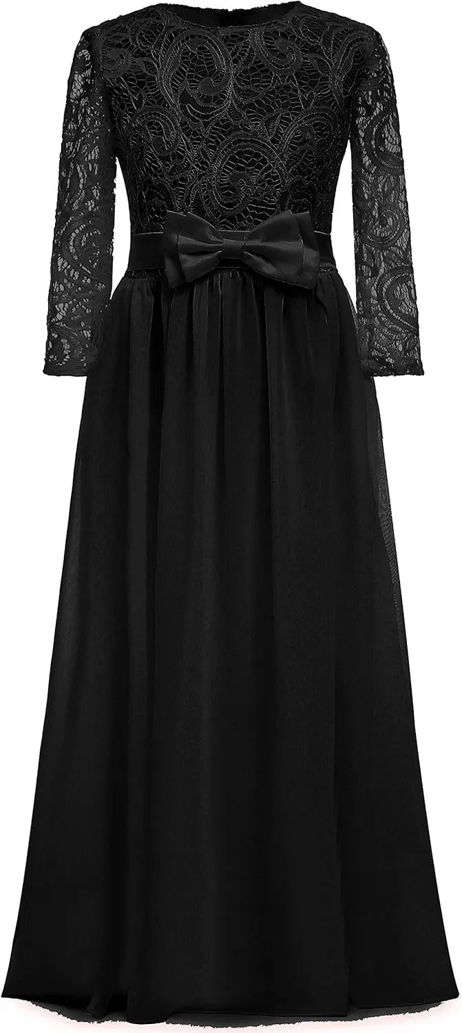 ABAO SISTER Fancy First Communion Flower Girl Dress Boho Chiffon A-line White Bridesmaid Dresses Wedding Party 2-12 Year Old
