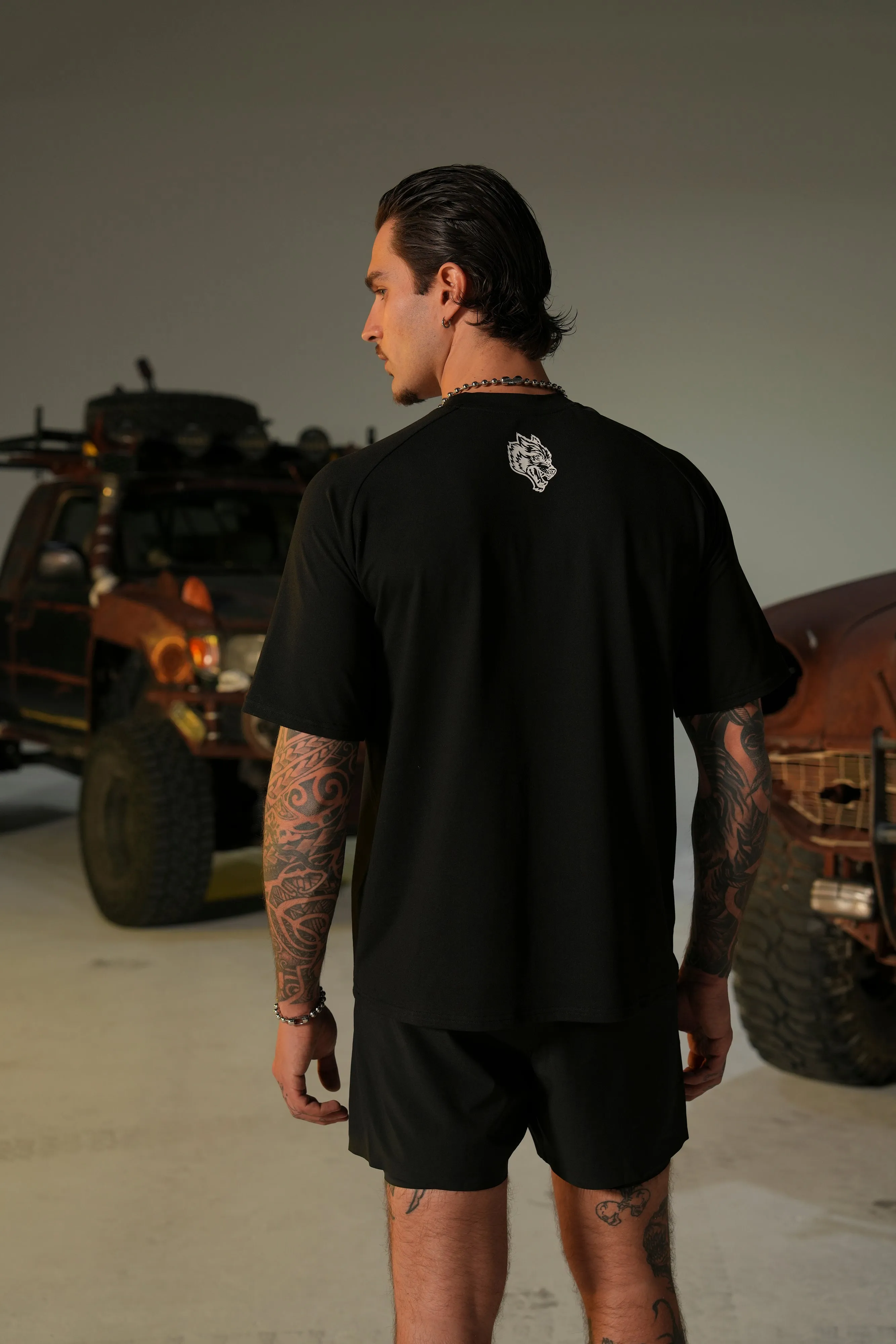 Always SSDD NFGU "Dry Wolf" S/S Raglan Tee in Black