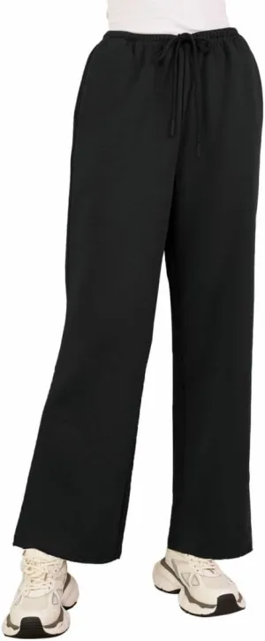 Amazhiyu Women's Fleece High Waist Wide Leg Sweatpants Drawstring Winter Pants