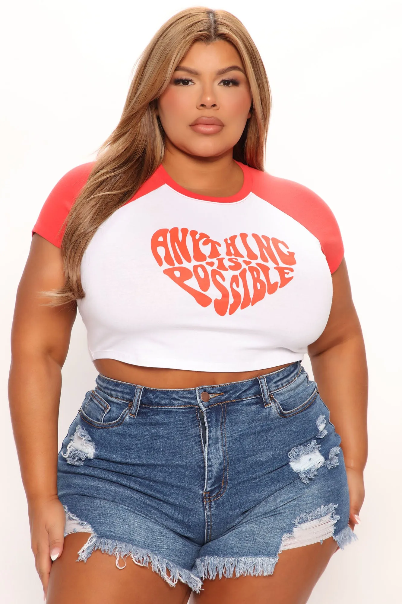 Anything Is Possible Raglan Tee - Red
