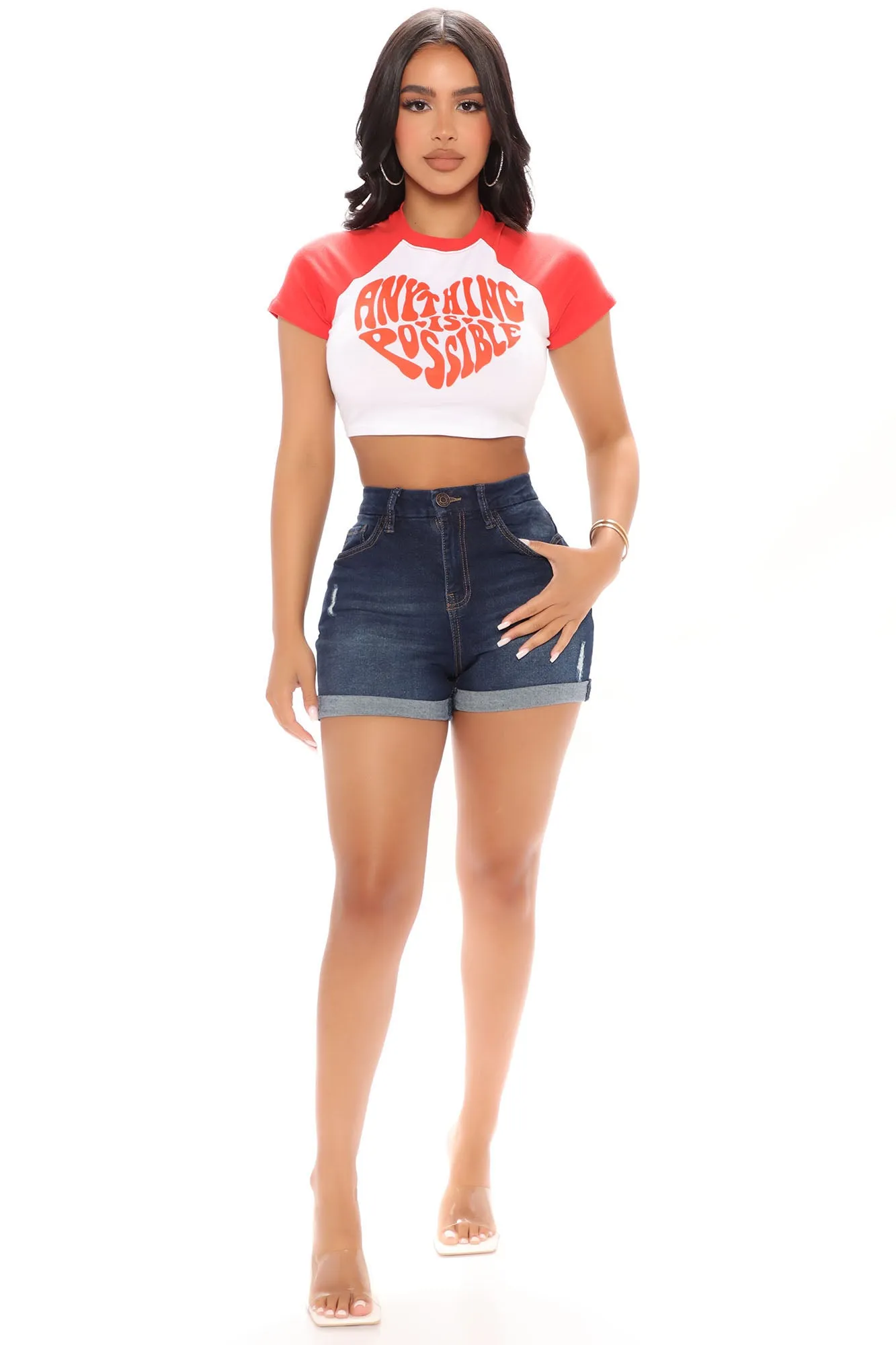 Anything Is Possible Raglan Tee - Red
