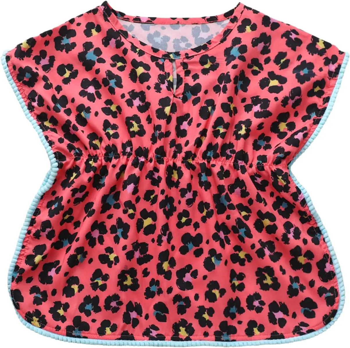 Baby Girl Summer Clothes Batwing Pompom Tassels Loose Fit Beach Dress for Toddler Girl Swimsuit Coverup Sundress