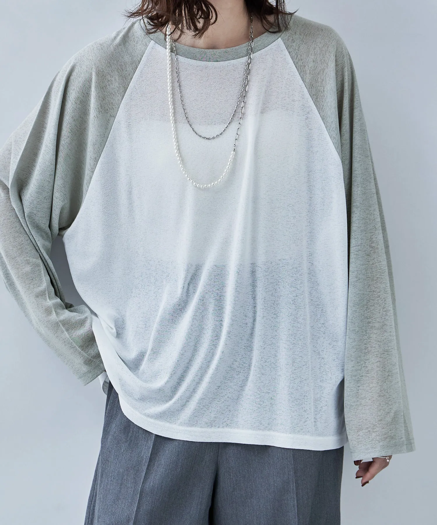 Bicolor raglan long cut and sew