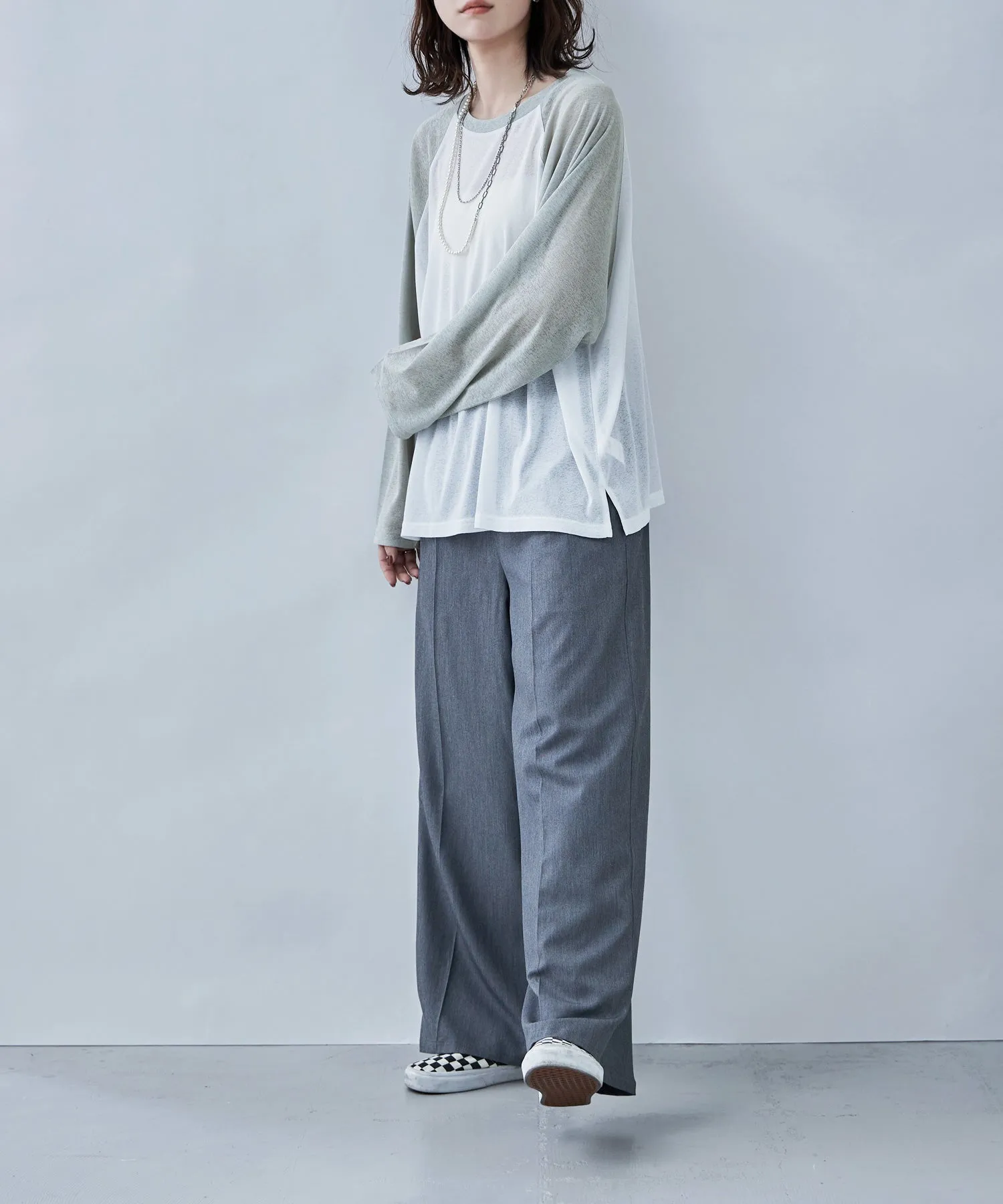 Bicolor raglan long cut and sew