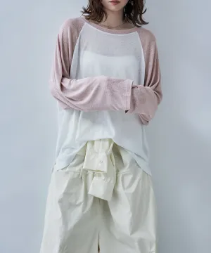 Bicolor raglan long cut and sew