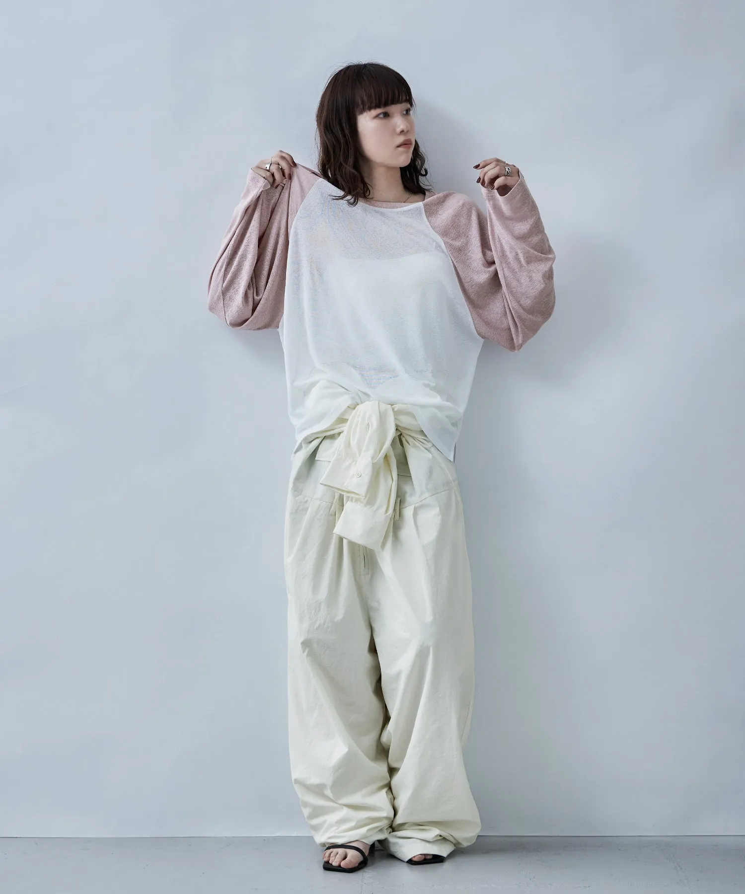 Bicolor raglan long cut and sew
