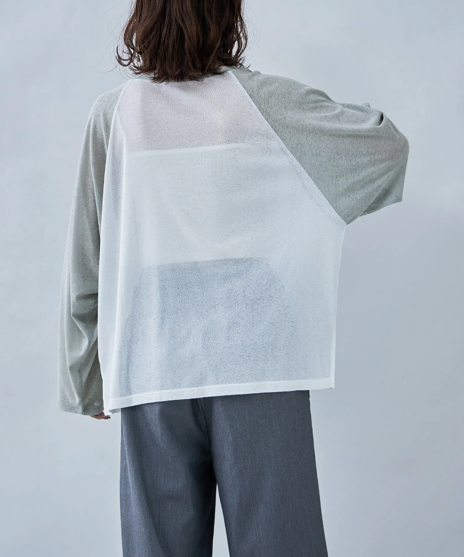 Bicolor raglan long cut and sew