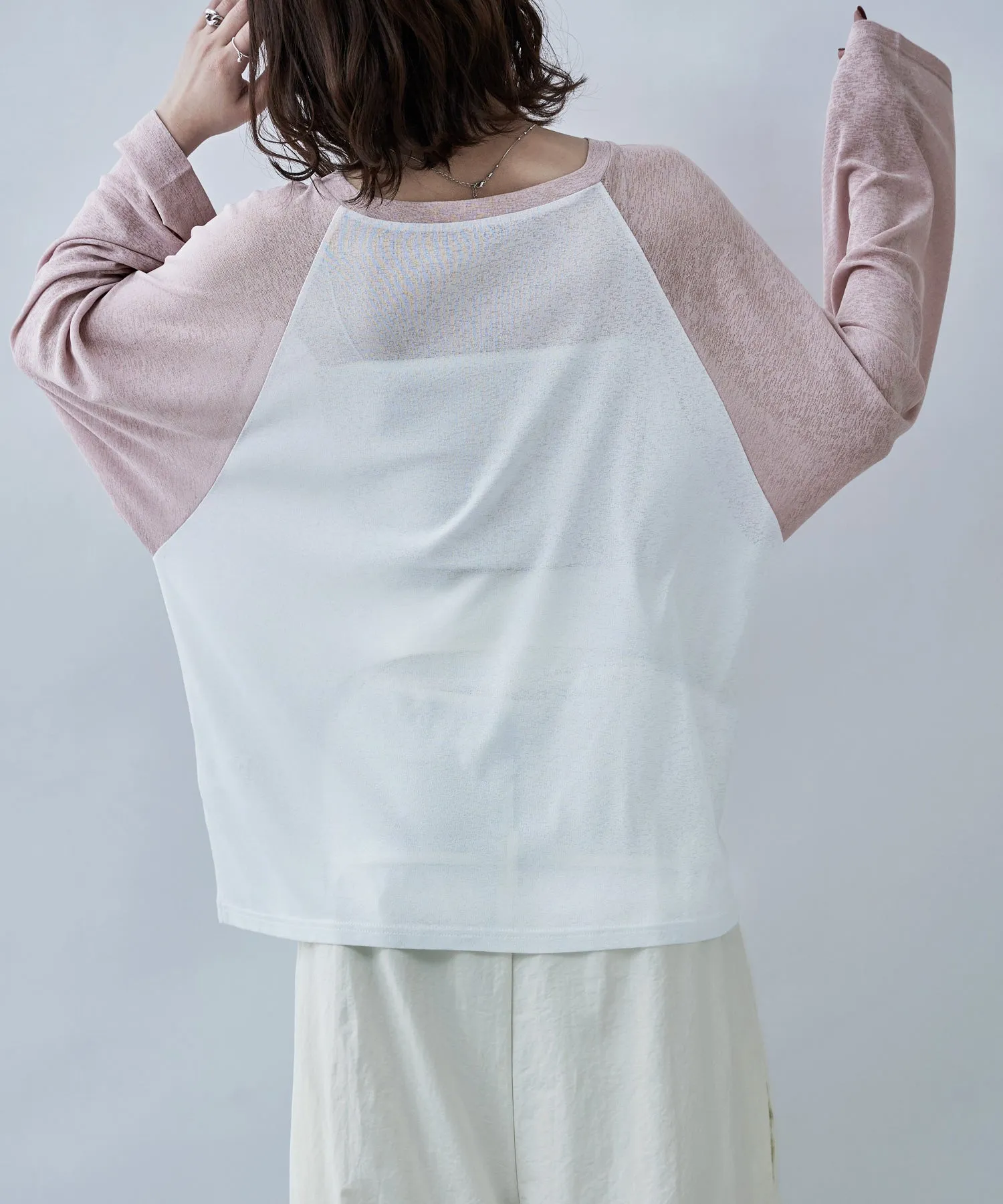 Bicolor raglan long cut and sew