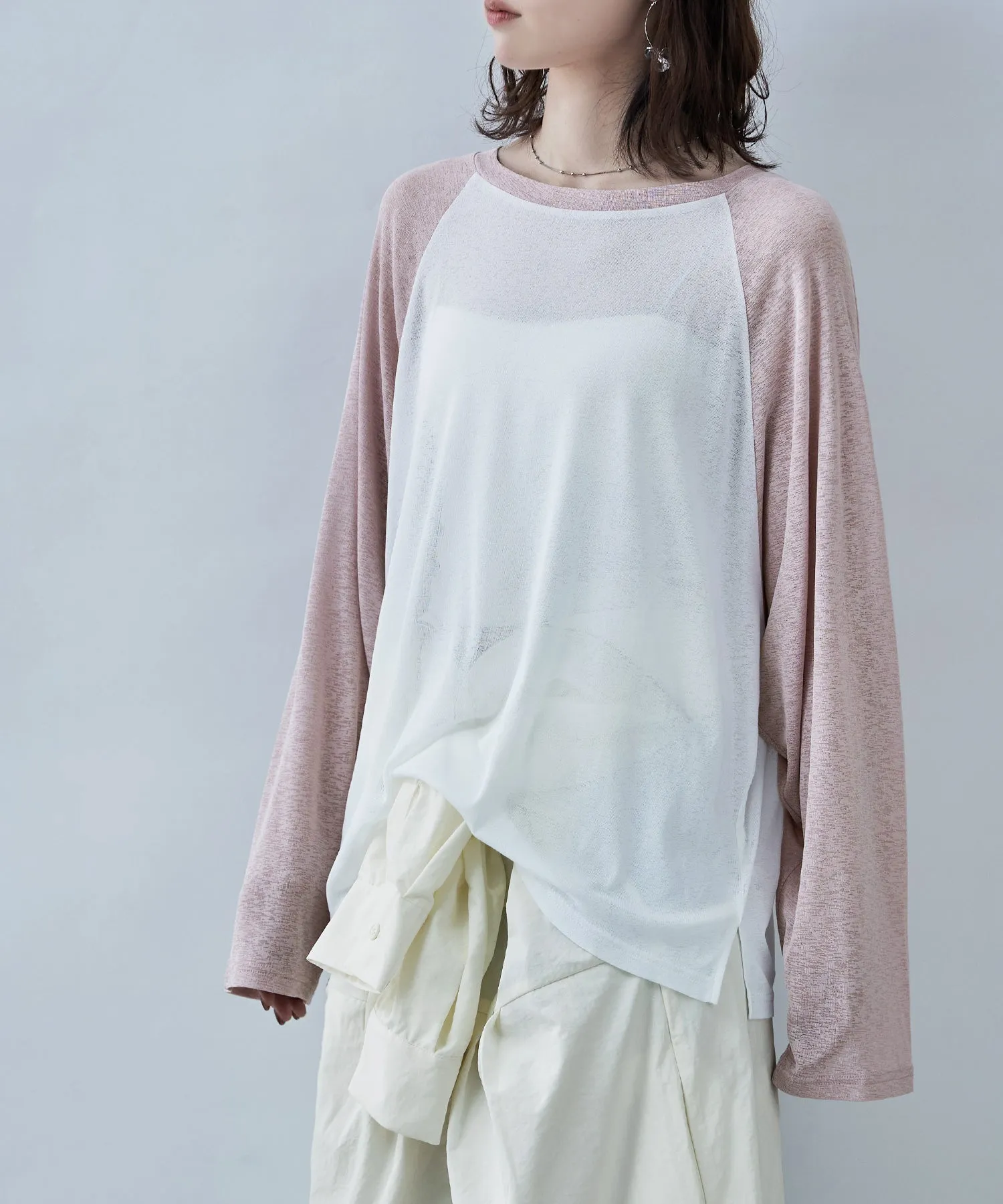 Bicolor raglan long cut and sew
