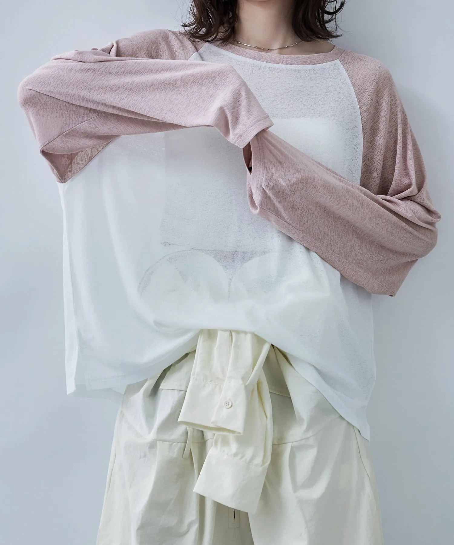 Bicolor raglan long cut and sew