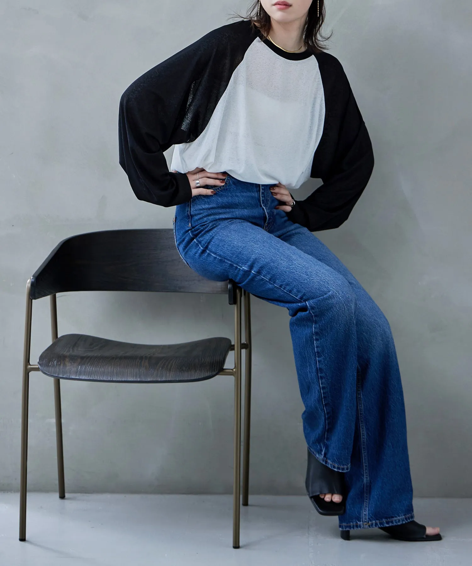 Bicolor raglan long cut and sew