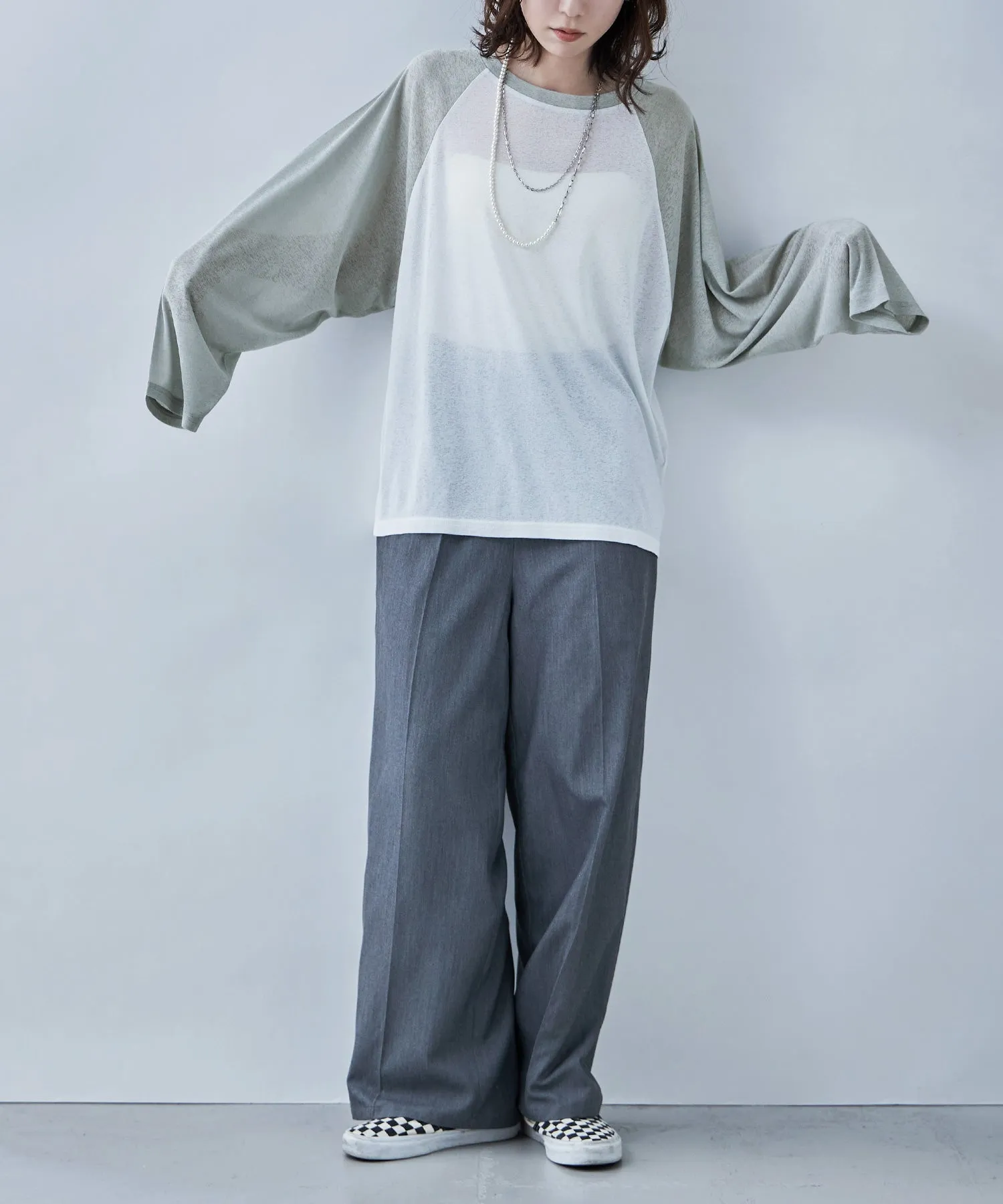 Bicolor raglan long cut and sew