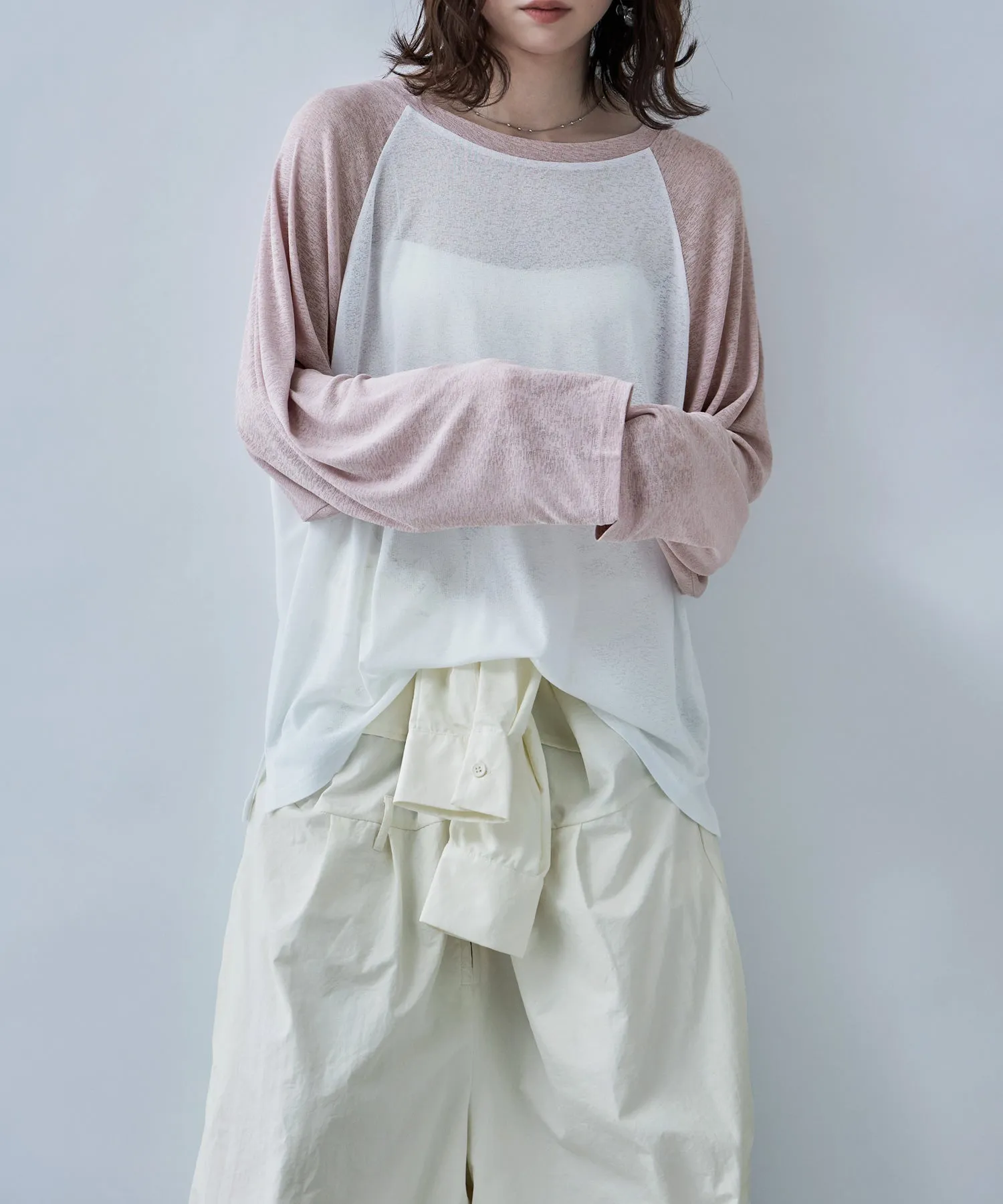 Bicolor raglan long cut and sew