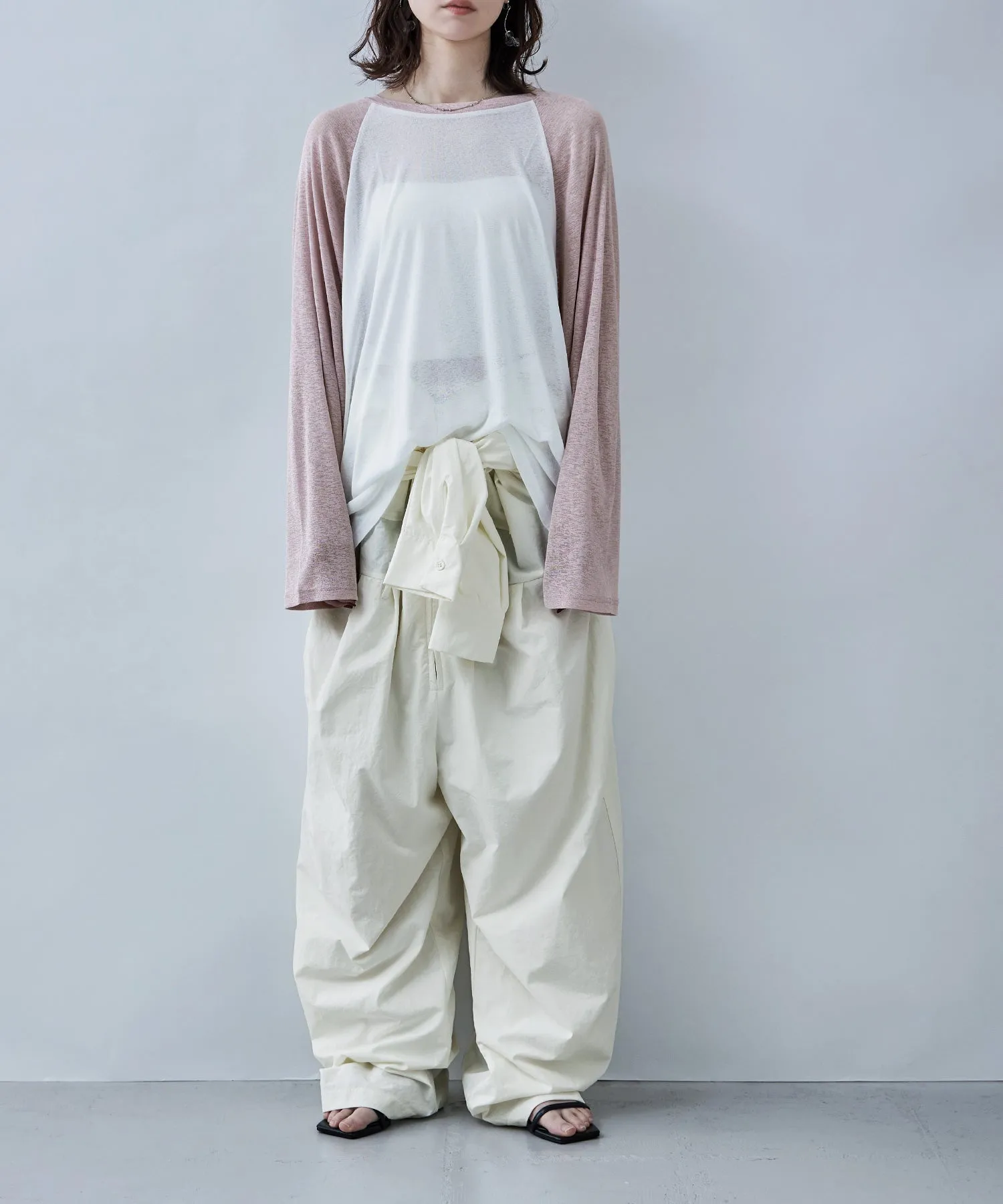 Bicolor raglan long cut and sew
