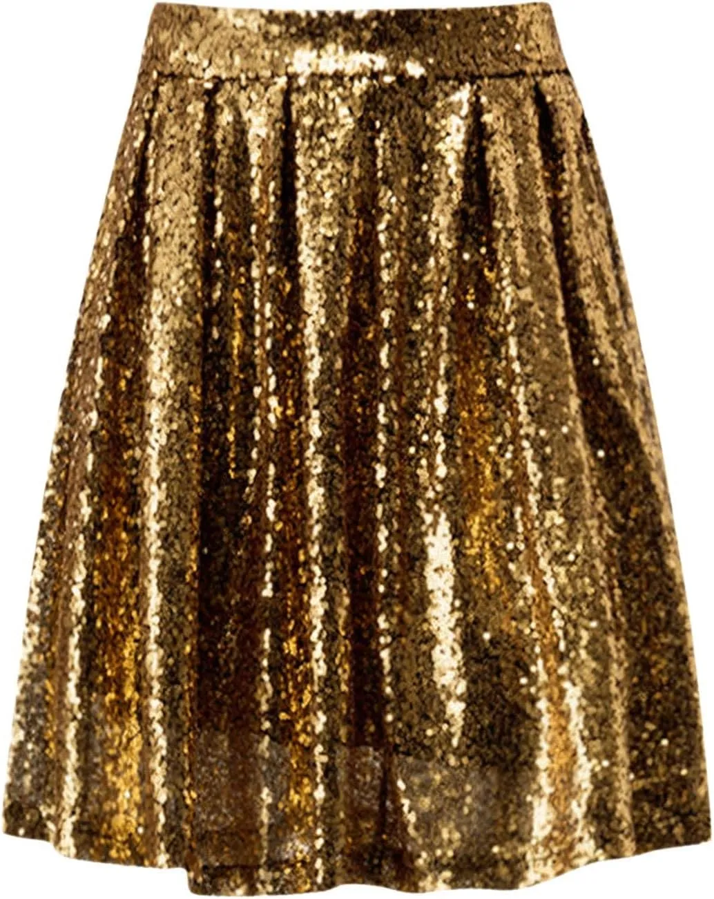 Black Suede Skirt Women's Fashion High Waist Pleated Solid Color Short Skirt Loose Sequin Skirt Pleated Midi