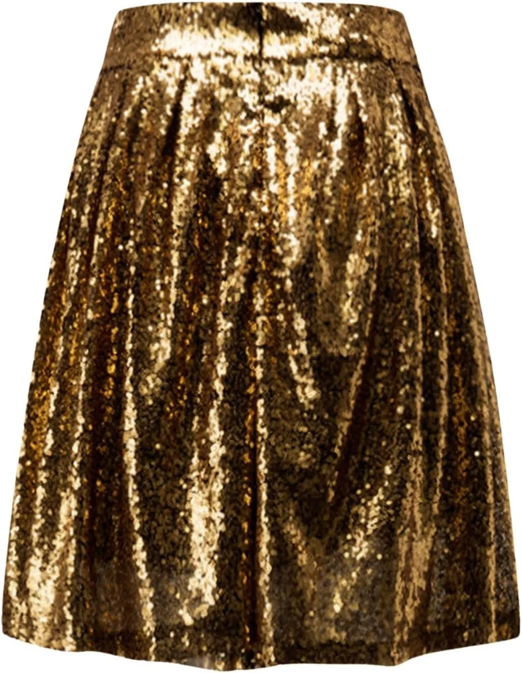 Black Suede Skirt Women's Fashion High Waist Pleated Solid Color Short Skirt Loose Sequin Skirt Pleated Midi