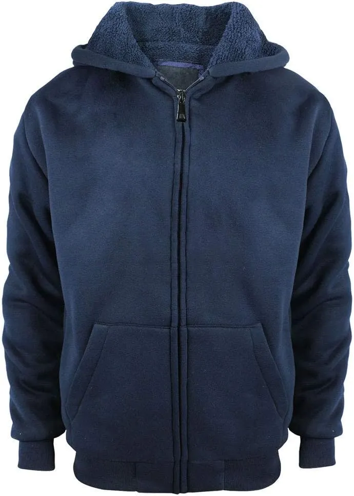 Boys Hoodies Full Zip Up Sherpa Lined Fleece Lined Athletic Youth Kids Sweatshirts,Size 8-16