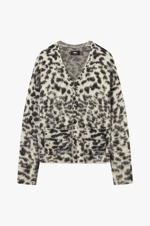 Brush Knit Leopard Cardigan
