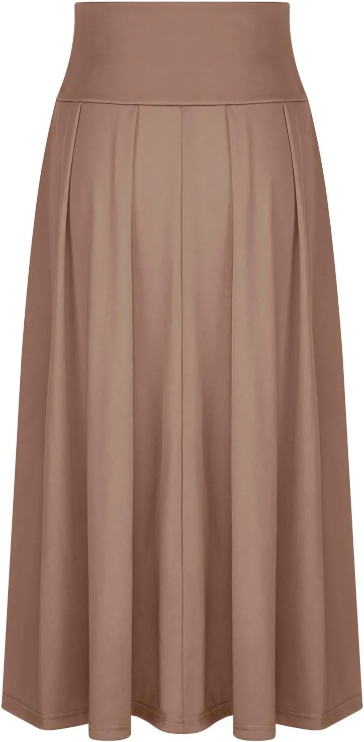 BTDECLAR Women's Elegant Flowy Long Skirts Trendy High Waisted Tie Front Pleated Swing Formal A Line Maxi Skirt Ankle Length