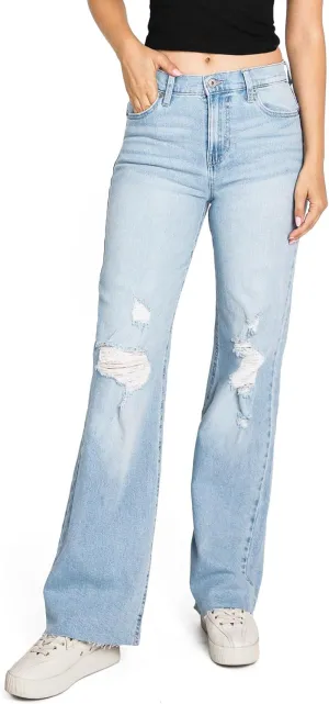 Celebrity Pink Women's Juniors High Rise Skater Wide Straight-Leg Pants