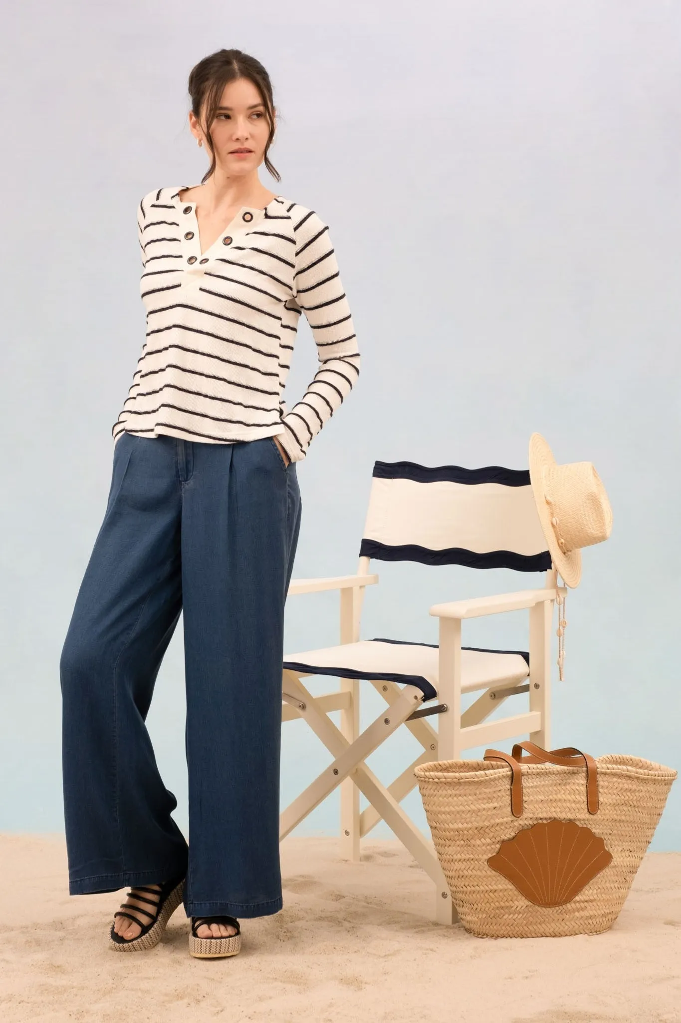 Classic Navy Striped Top