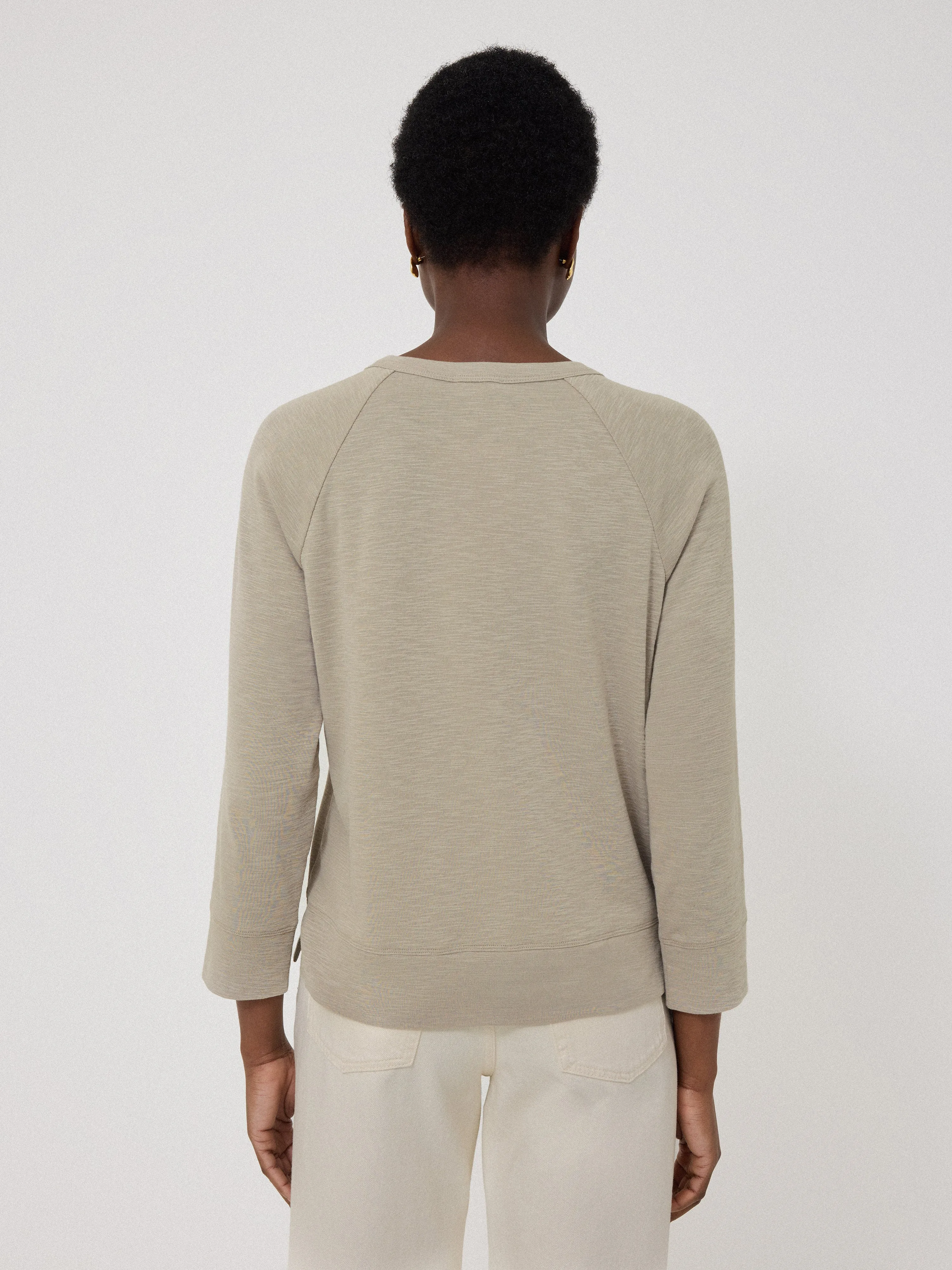 Cotton Luxe Raglan Tee | Grey