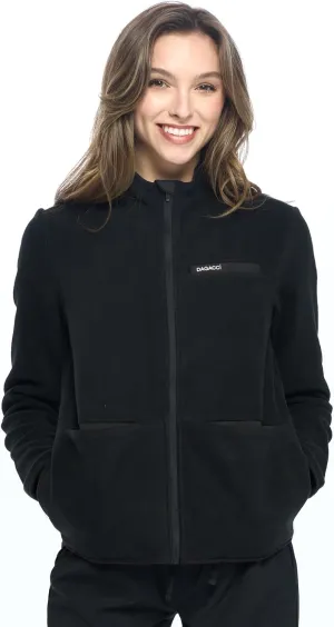 Dagacci Medical Uniform Unisex Warm Up Zip Front Fleece Scrub Jacket for Women and Men