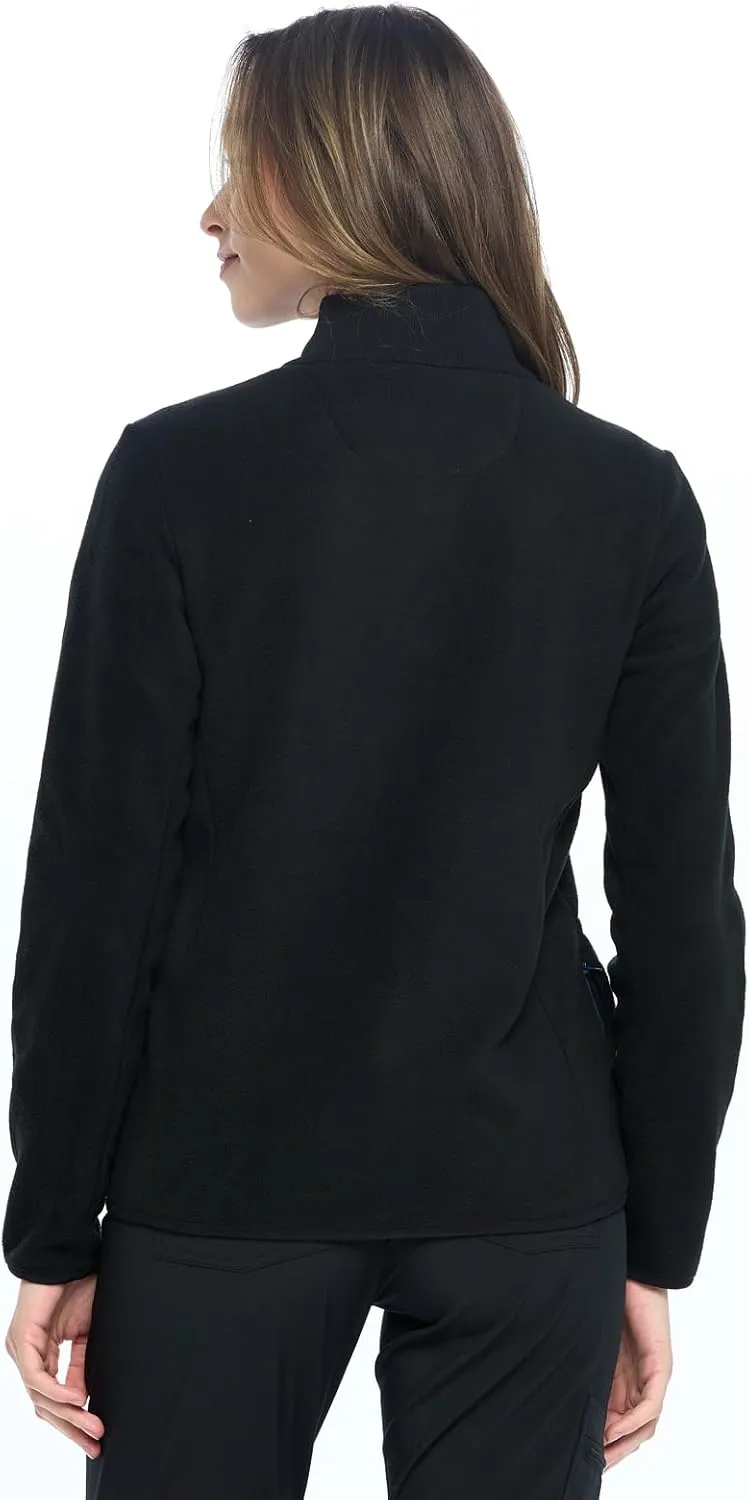 Dagacci Medical Uniform Unisex Warm Up Zip Front Fleece Scrub Jacket for Women and Men