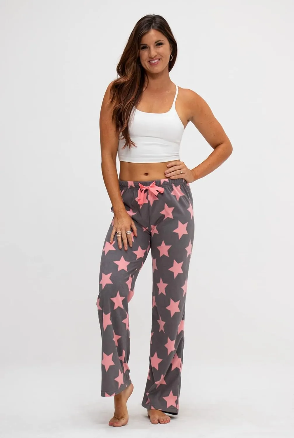 DEVOPS 2 Pack Women's Buffalo Plaid Plush Fleece Pajama Pants Sleepwear