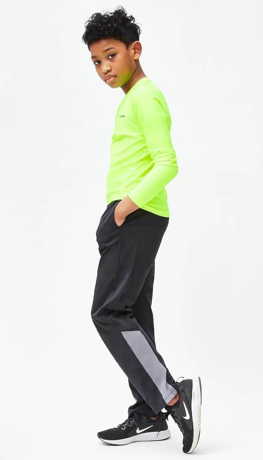 DEVOPS Boys Active Performance Workout Athletic Training Pants [2 Pack]
