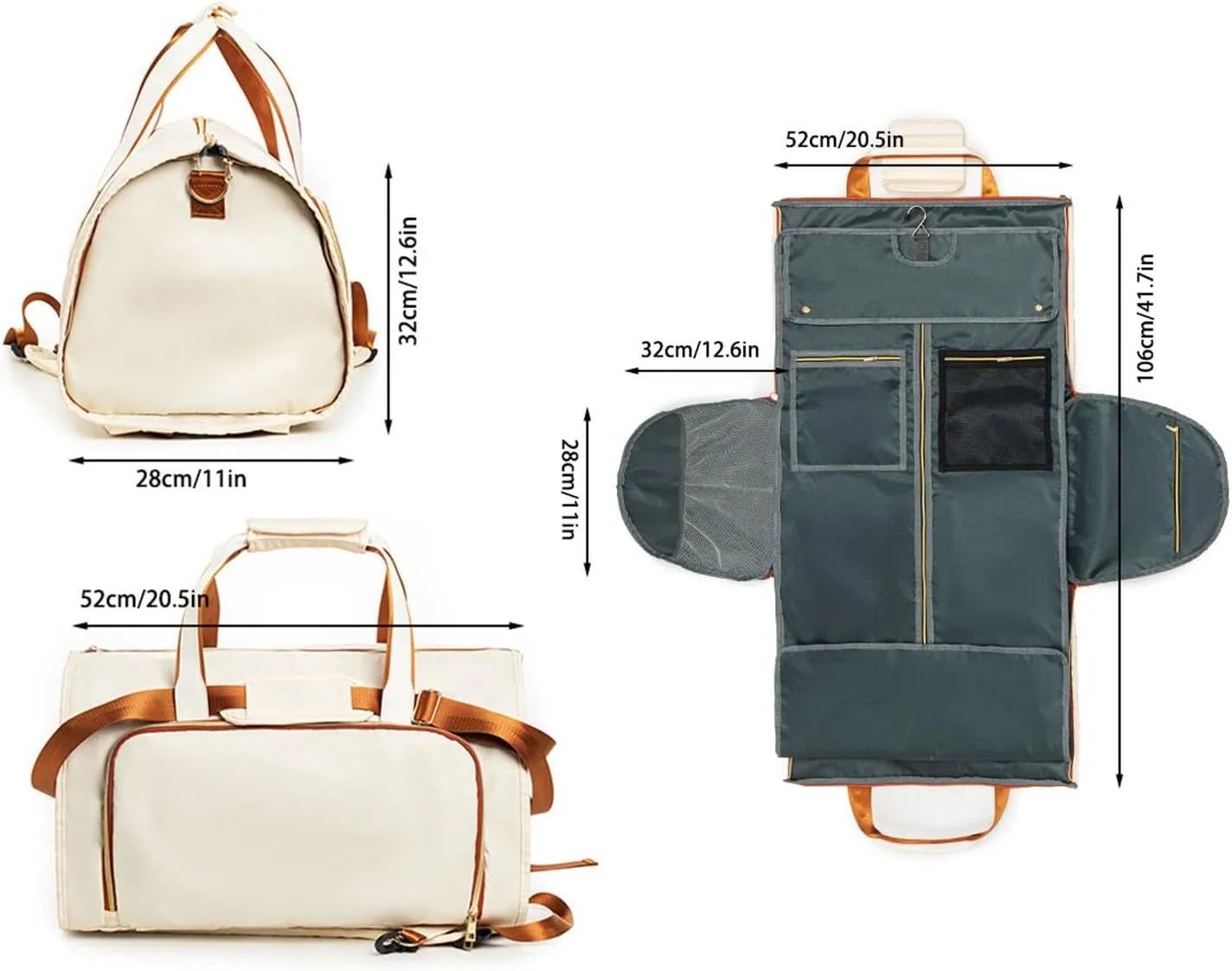 Duffle Garment Bag for Travel | Duffle garment bag | Travel garment bag | Carry- garment bag | Foldable garment bag | Rolling garment bag | Hanging garment bag | Convertible garment bag | Expandable