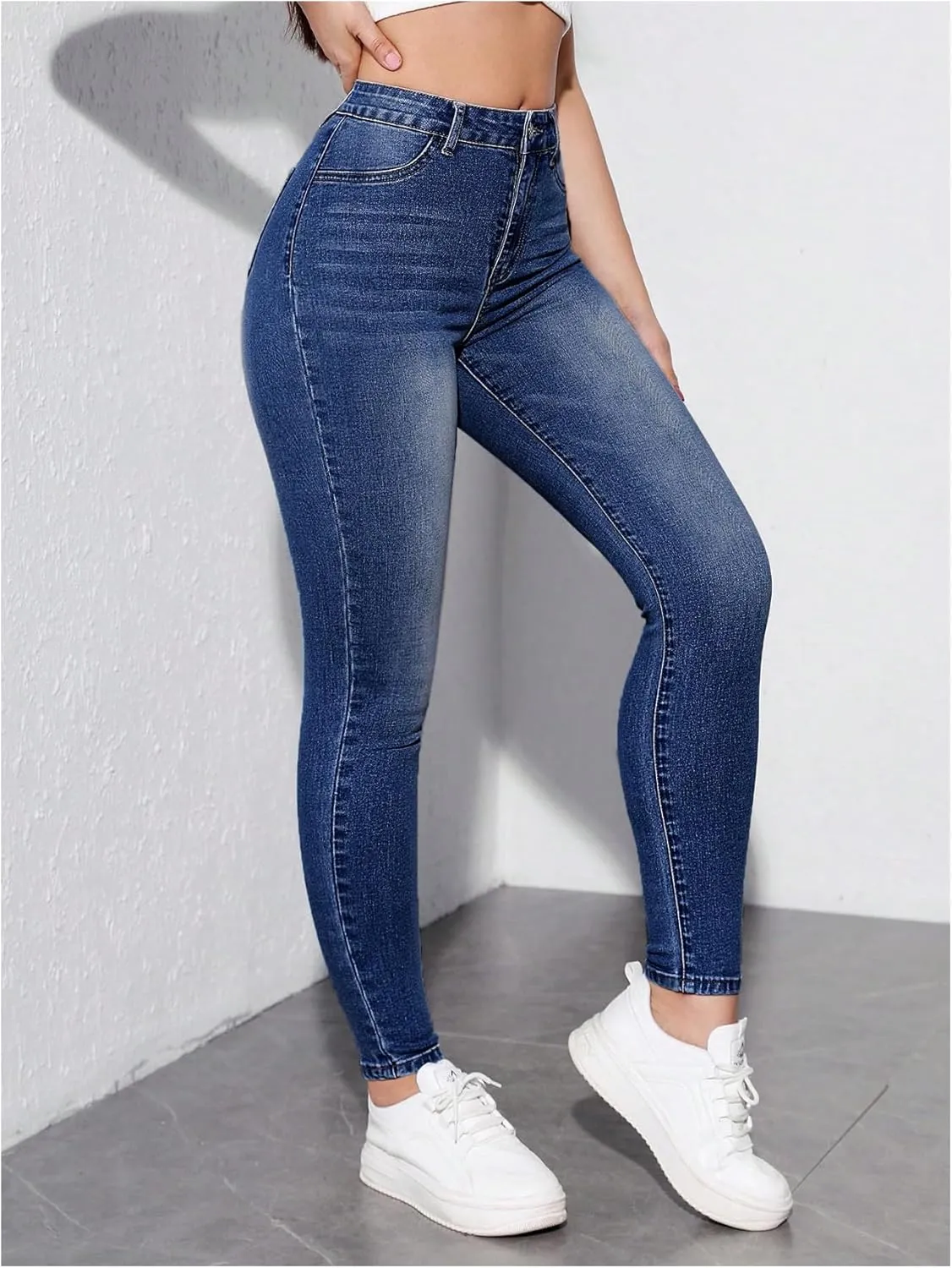 Floerns Women's High Waist Skinny Jeans Stretchy Curvy Denim Pants