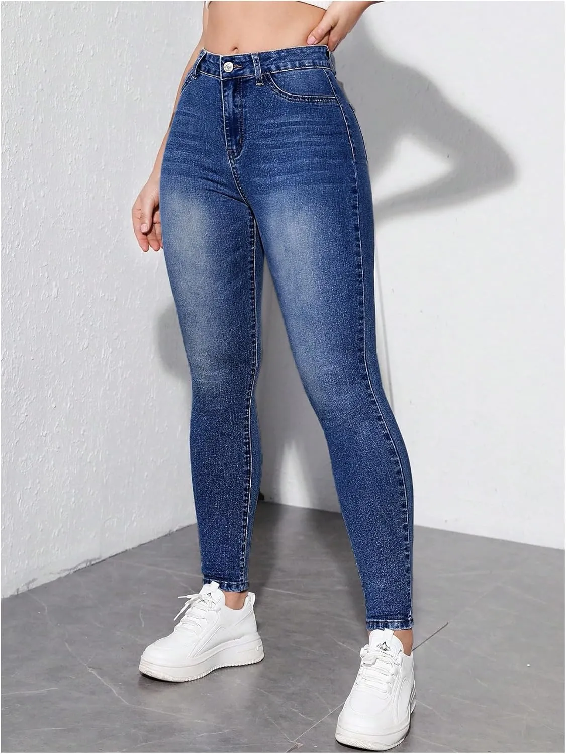 Floerns Women's High Waist Skinny Jeans Stretchy Curvy Denim Pants