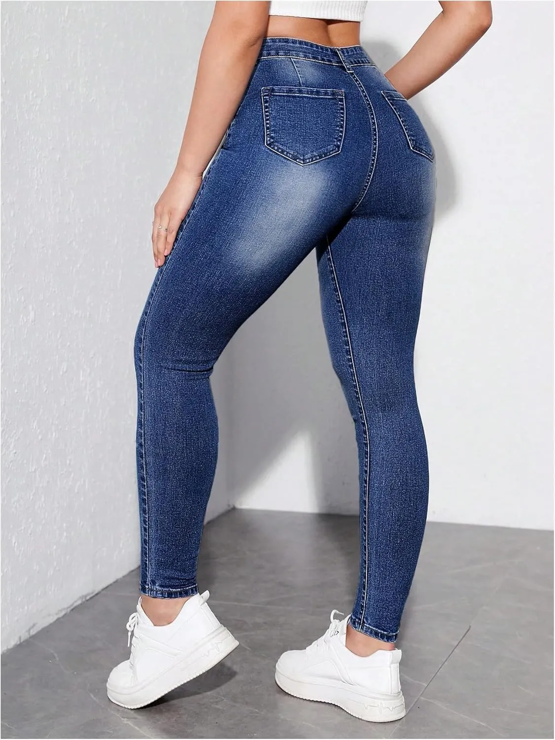 Floerns Women's High Waist Skinny Jeans Stretchy Curvy Denim Pants