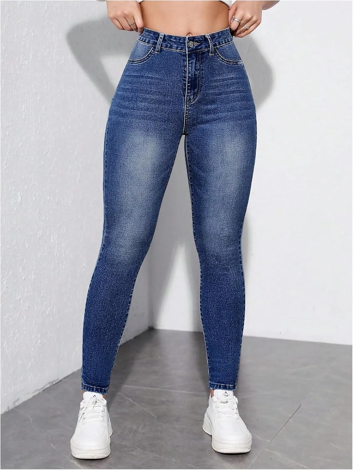 Floerns Women's High Waist Skinny Jeans Stretchy Curvy Denim Pants