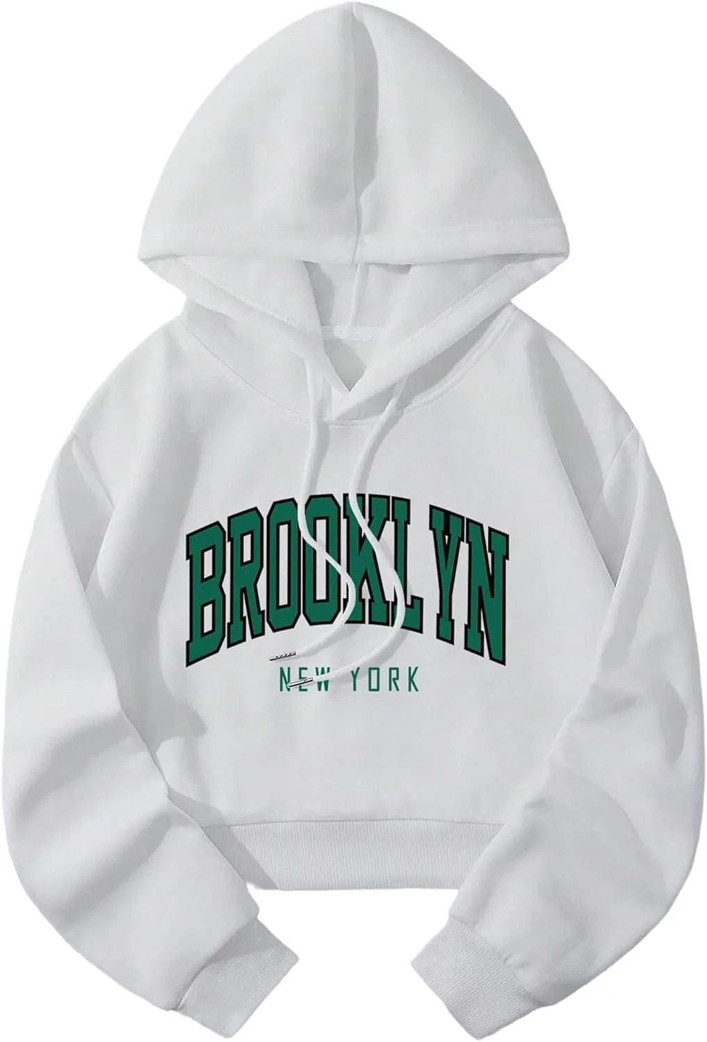 Hilinker Womens Graphic Long Sleeve Cropped Hoodies Drawstring Hooded Sweatshirt