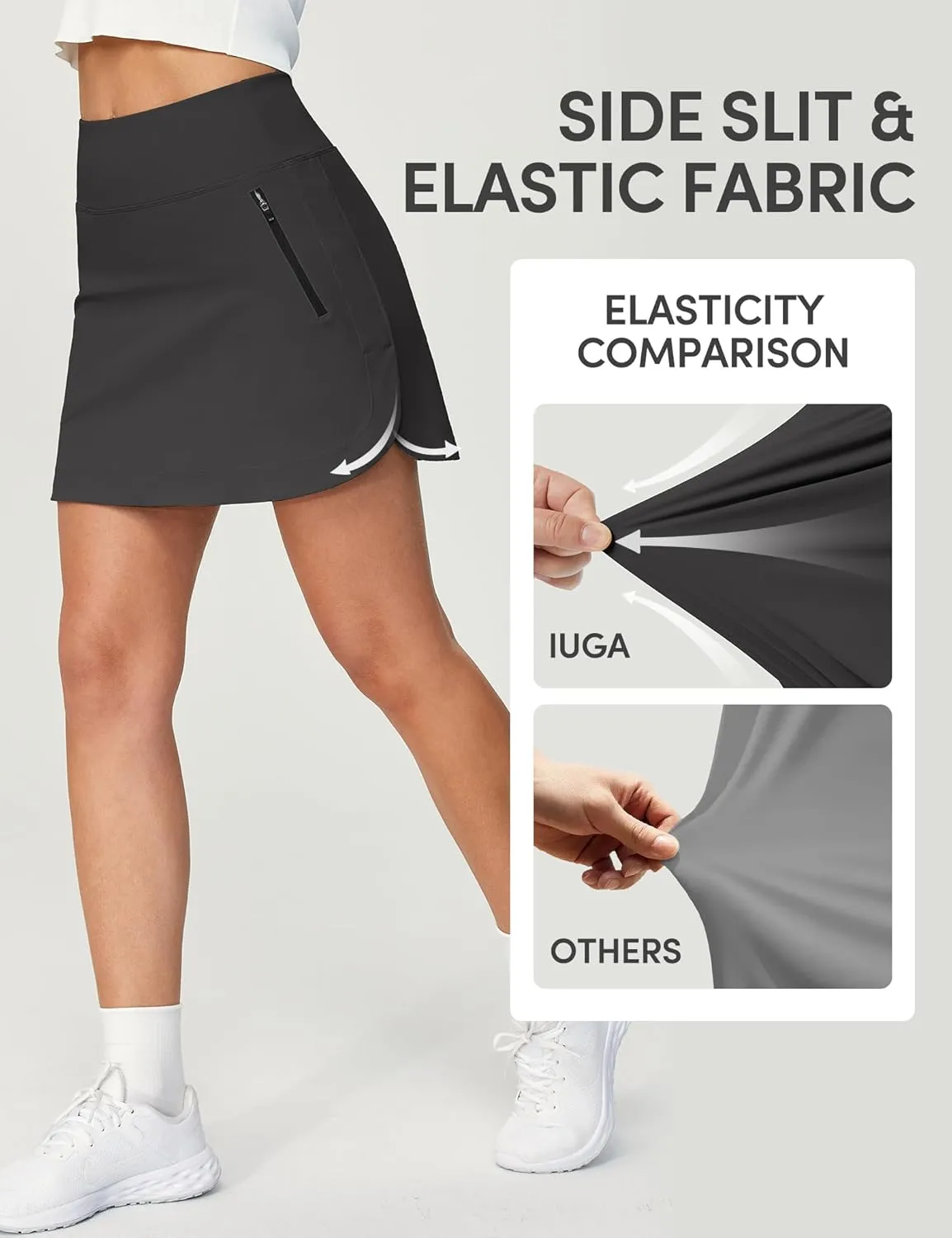 IUGA High Waist Golf Skirt Tennis Skirt with 5 Pockets Skorts for Woman Athletic Skirt for Workout Casual
