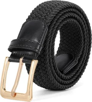 JASGOOD Women Braided Woven Elastic Stretch Belt Men Golf Web Casual Belt for Pants Jeans