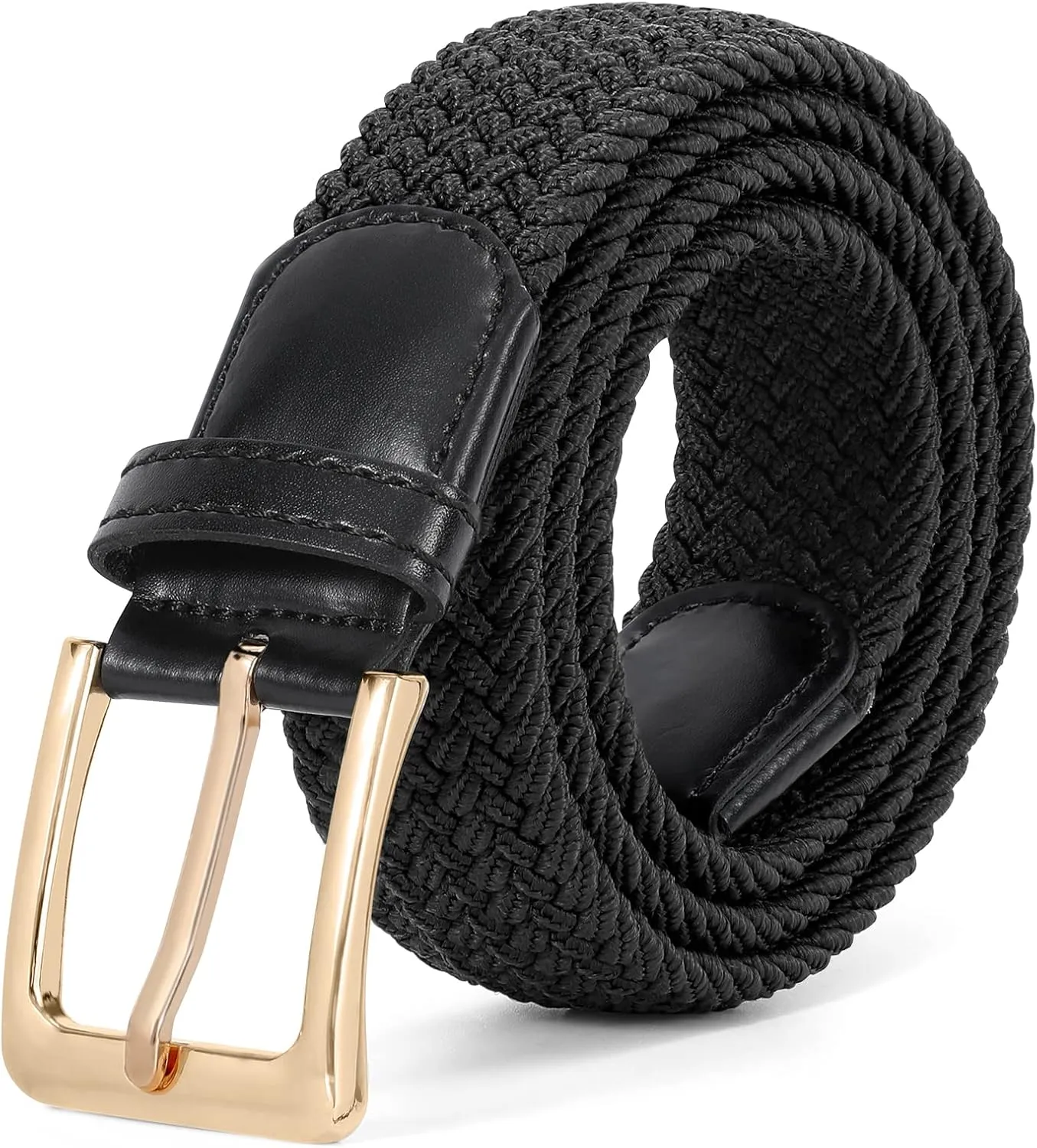 JASGOOD Women Braided Woven Elastic Stretch Belt Men Golf Web Casual Belt for Pants Jeans