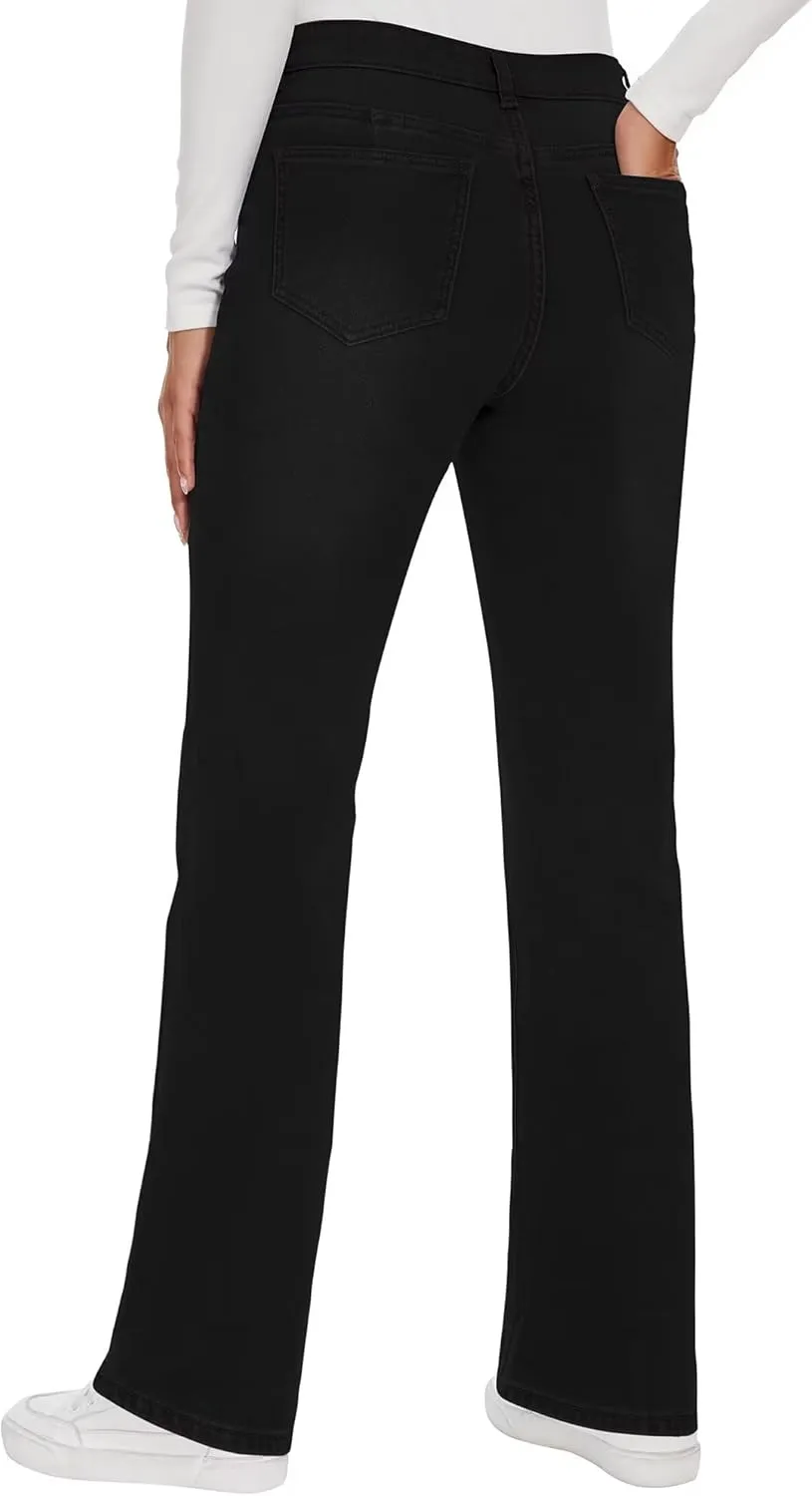 KDF Fleece Lined Jeans Women High Waisted Wide Leg Baggy Jeans for Women Winter Lined Jean Pants