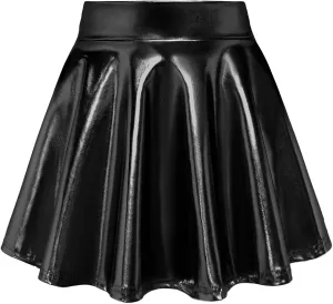 KEREDA Girls Metallic Skater Skirts Shiny Flared Holographic Skort