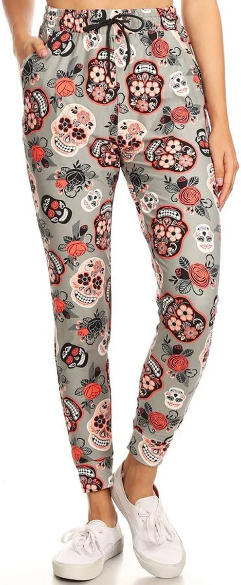 Leggings Depot Premium Women's Joggers Popular Print High Waist Track Pants (S-XL) BAT5