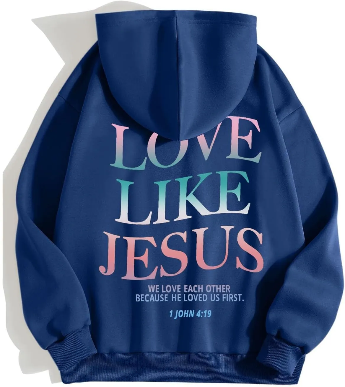 Love Like Jesus Hoodies for Women Oversize Graphic Christian Faith Hoodies Pocket Long Sleeve Drawstring Pullover Sweatshirts