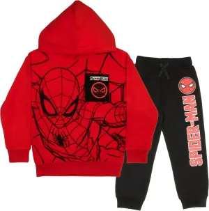 Marvel Spider-Man Graphic 2-Piece Set - Boys Fleece Pullover Hoodie & Jogger Pants 2-Pack Bundle Set for Kids and Toddlers