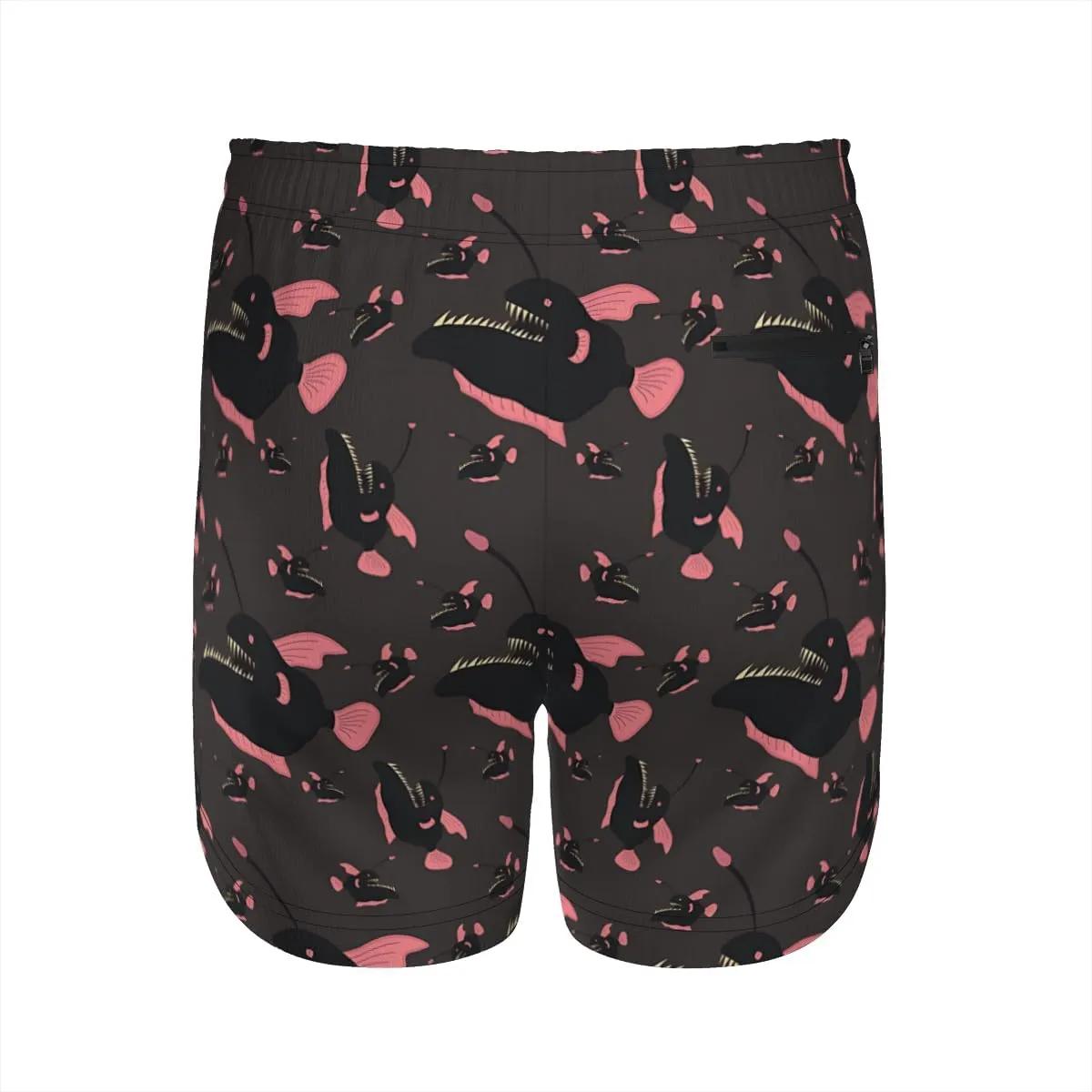 Men's Stretchy Elastic Waist Trunks Anglerfish Pattern Swim Trunks Vacation Travel Outdoor Sports Fitness