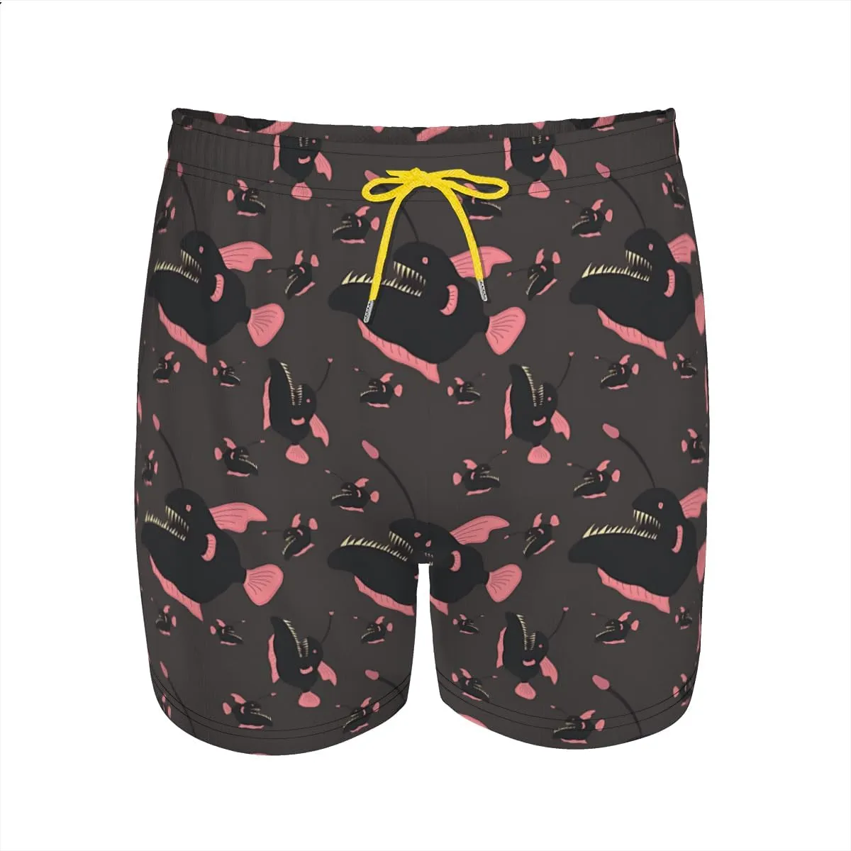 Men's Stretchy Elastic Waist Trunks Anglerfish Pattern Swim Trunks Vacation Travel Outdoor Sports Fitness