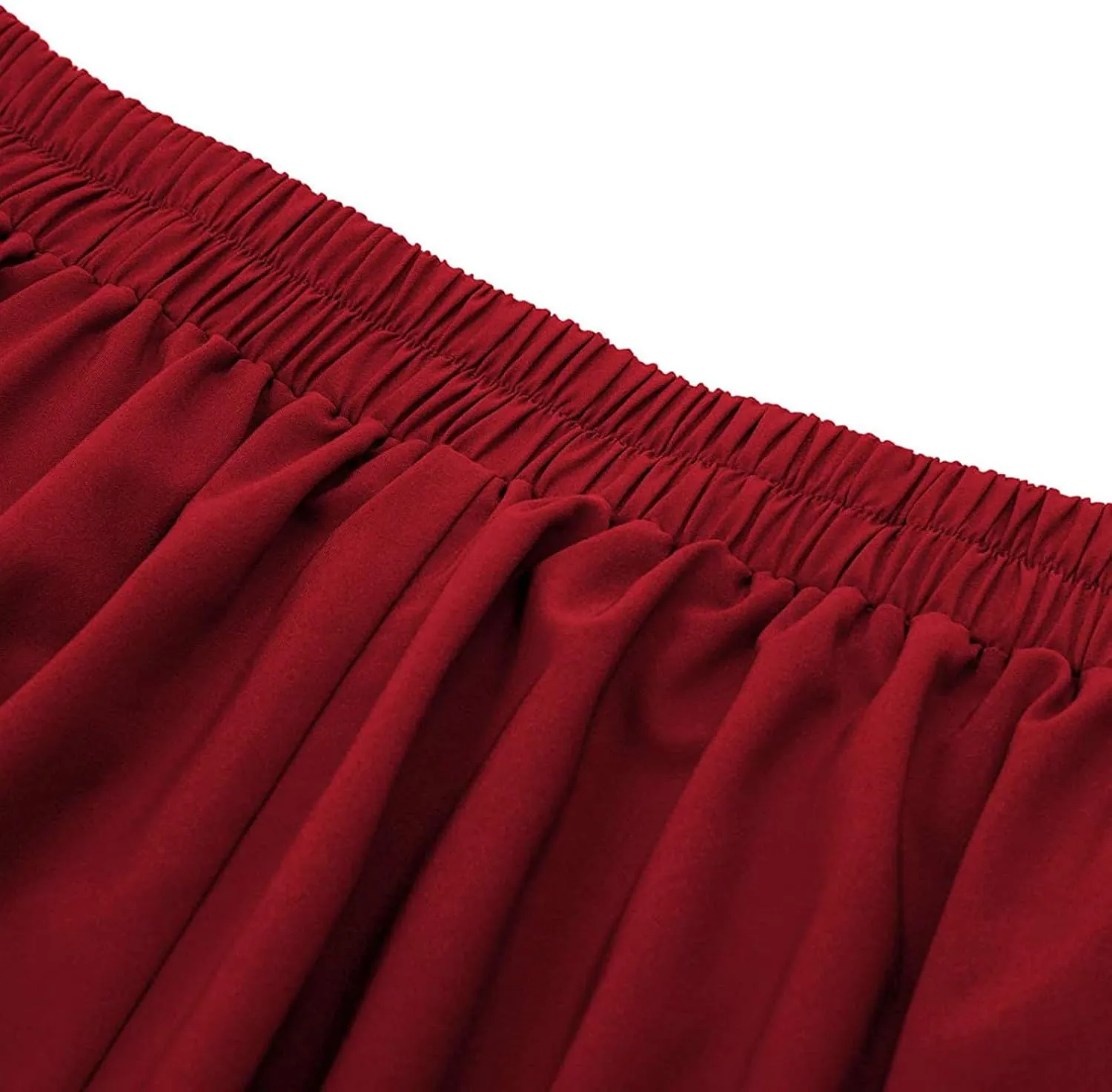 Midi Skirts for Women Trendy Vintage Elastic High Waisted Pleated Skirt Casual A Line Flowy Long Skirt