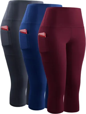 NELEUS Women's Yoga Running Capris Tummy Control High Waist Workout Pants