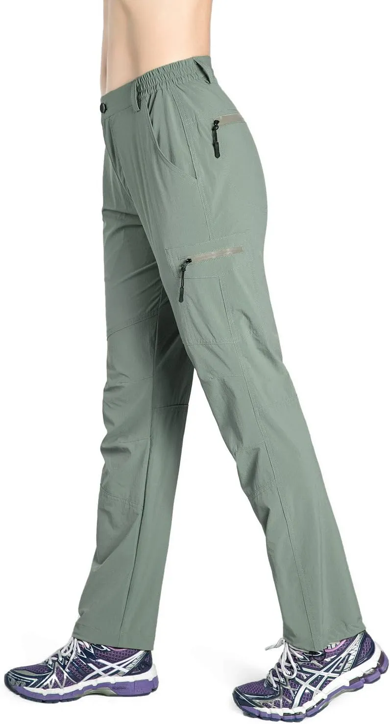 Nonwe Women's Quick Drying Lightweight Hiking Pants with Drawstring Hem