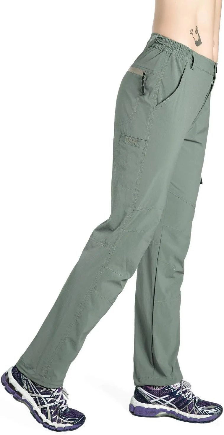 Nonwe Women's Quick Drying Lightweight Hiking Pants with Drawstring Hem